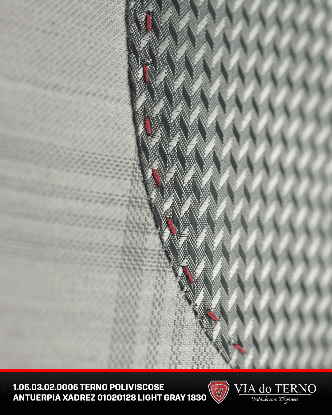 02 terno slim poliviscose xadrez light gray