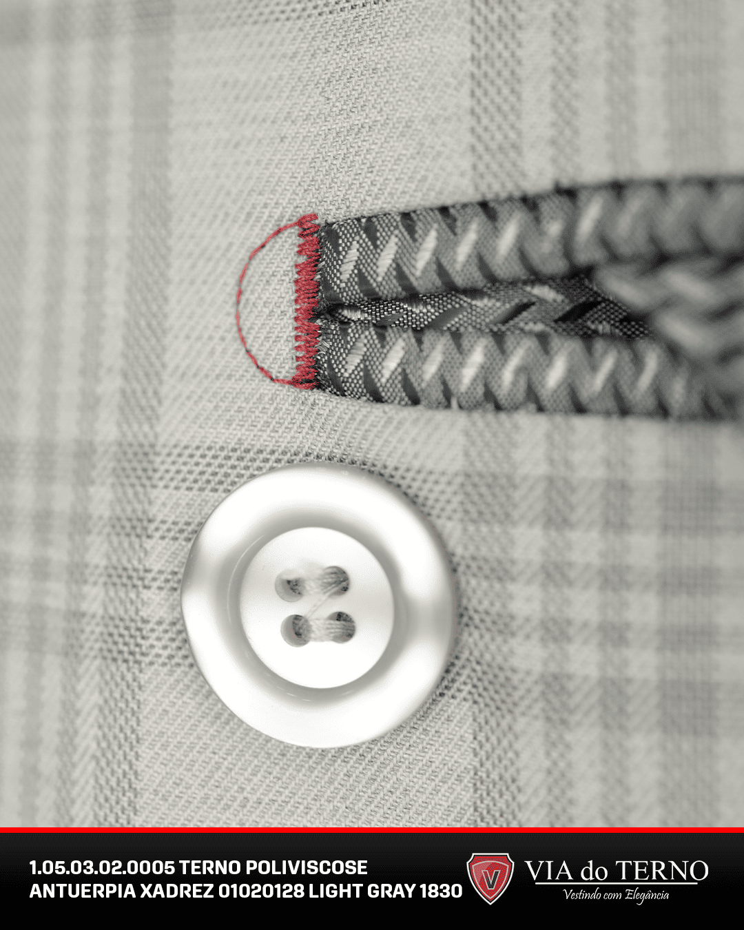 03 terno slim poliviscose xadrez light gray