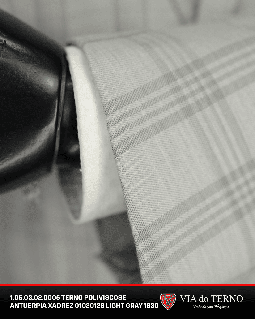 08 terno slim poliviscose xadrez light gray