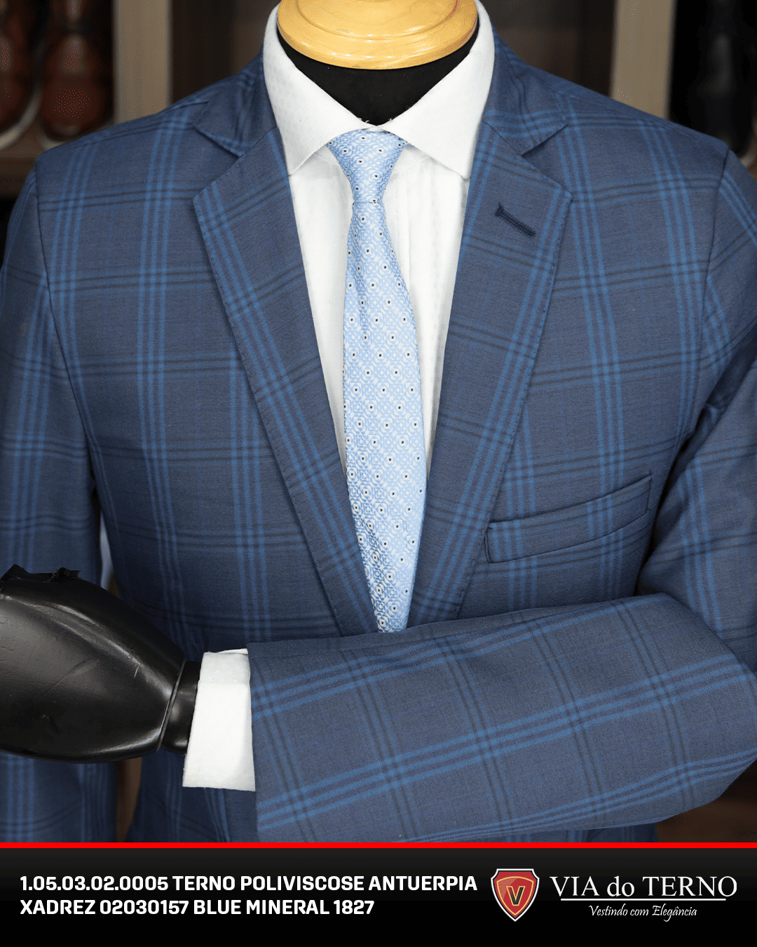 05 terno slim poliviscose blue mineral