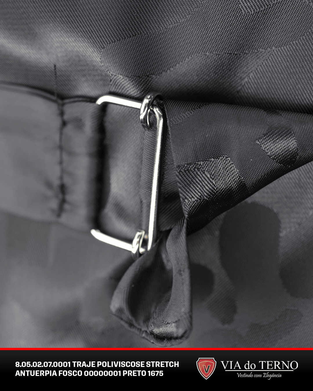 01 traje completo poliviscose preto fosco