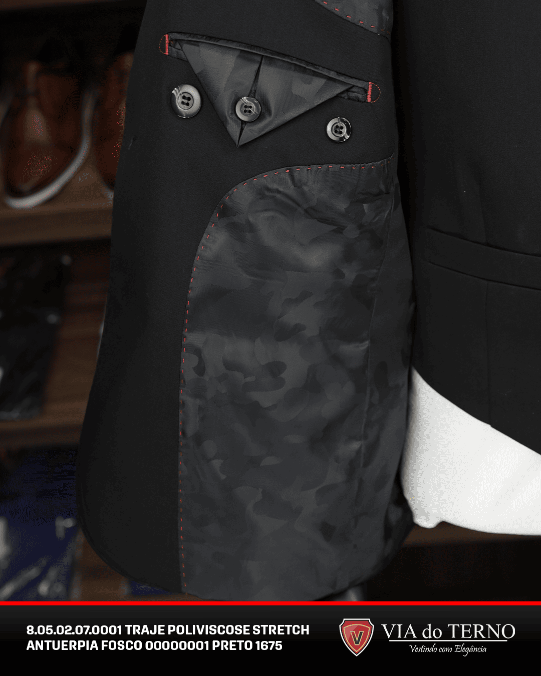 03 traje completo poliviscose preto fosco