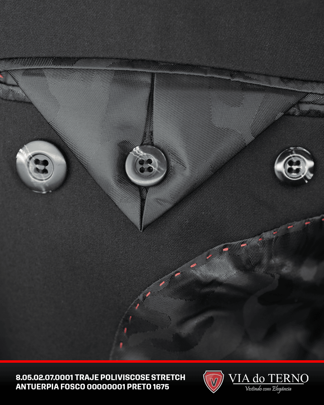 04 traje completo poliviscose preto fosco