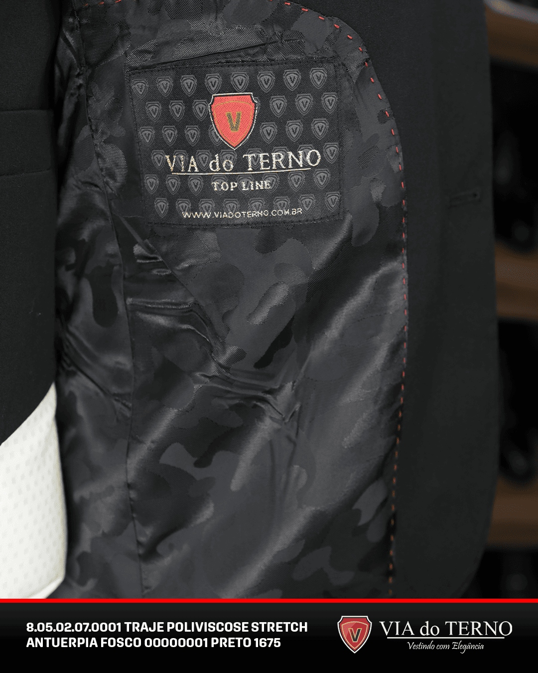 06 traje completo poliviscose preto fosco