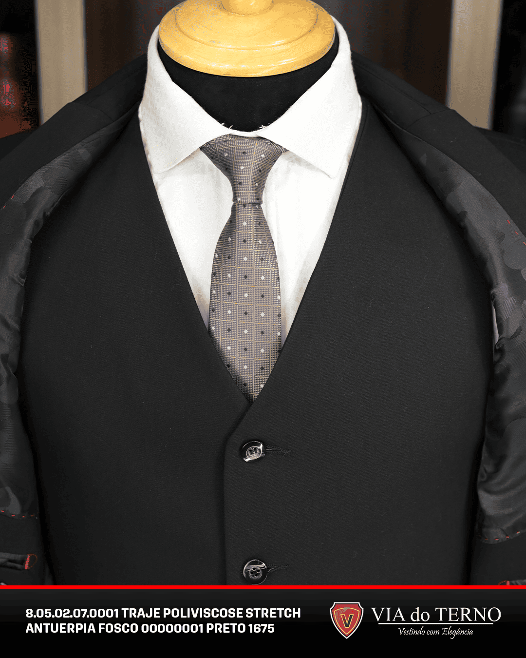 07 traje completo poliviscose preto fosco