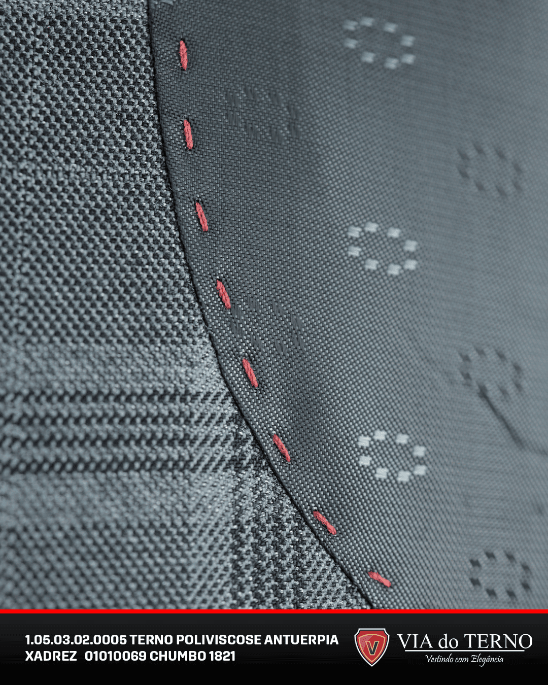 04 terno slim poliviscose xadrez chumbo