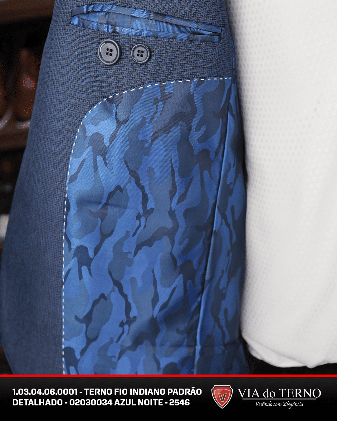 01 terno slim fio indiano azul noite