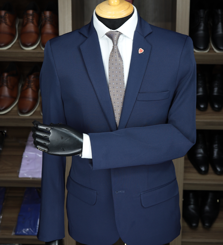 24 terno slim microfibra azul marinho