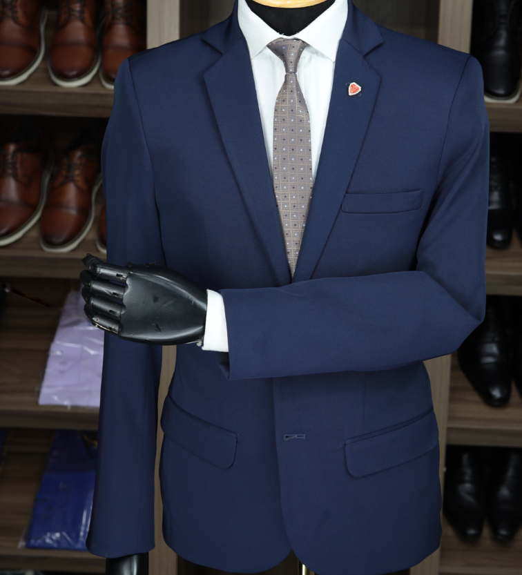 25 terno slim microfibra azul marinho