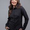 01 camisa social feminina preta lisa