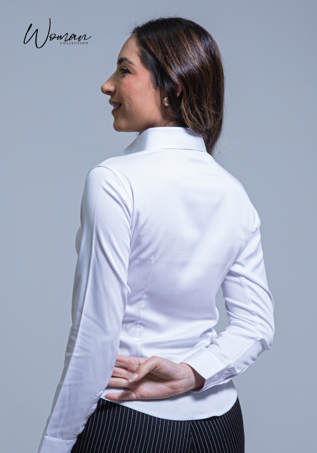06 camisa social feminina branca lisa