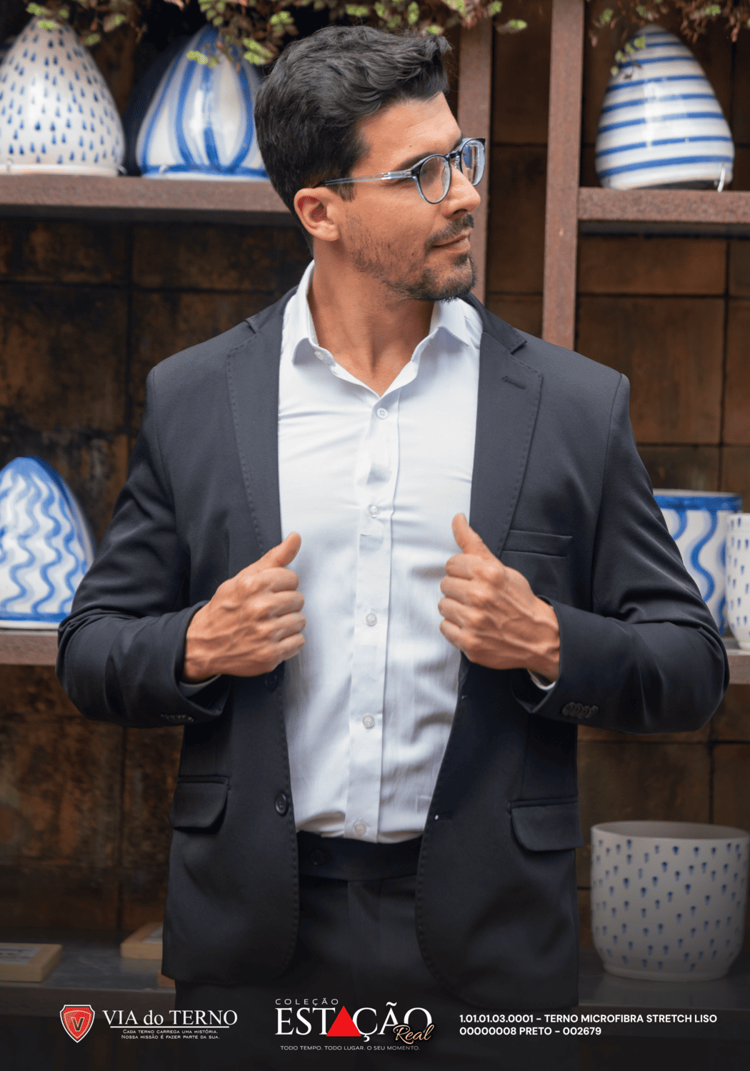 07 terno slim microfibra preto fosco