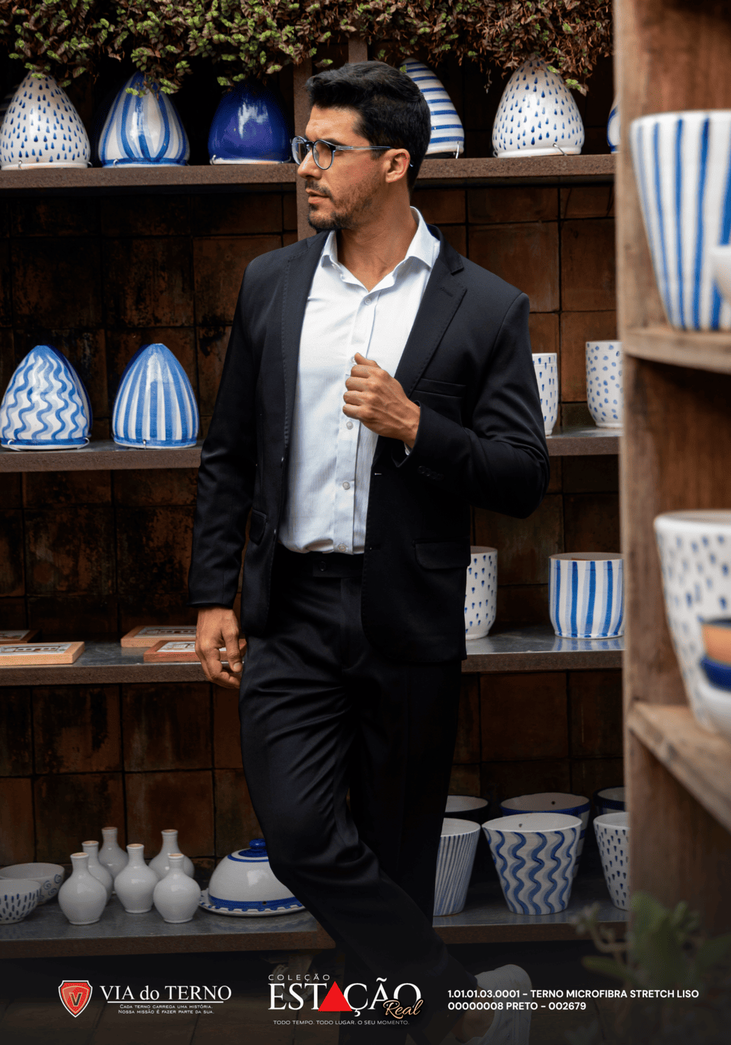 08 terno slim microfibra preto fosco