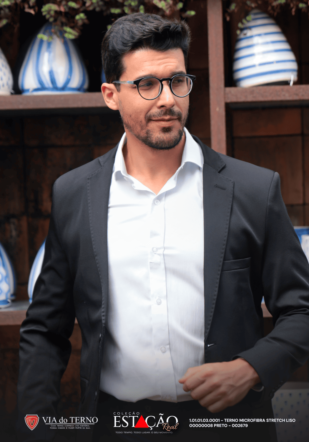 11 terno slim microfibra preto fosco