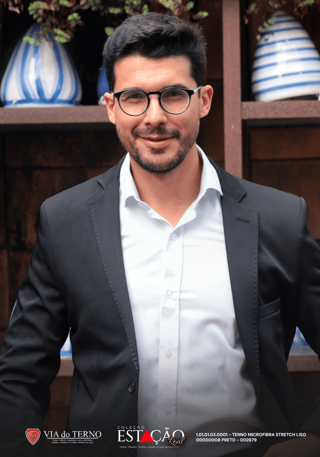 12 terno slim microfibra preto fosco