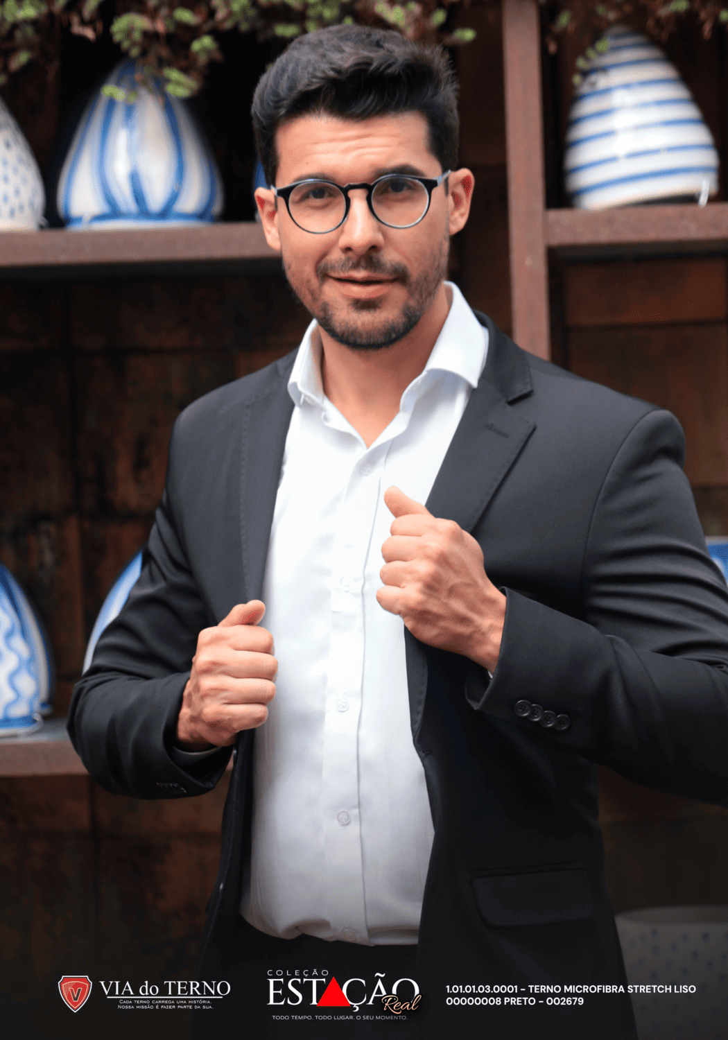 13 terno slim microfibra preto fosco