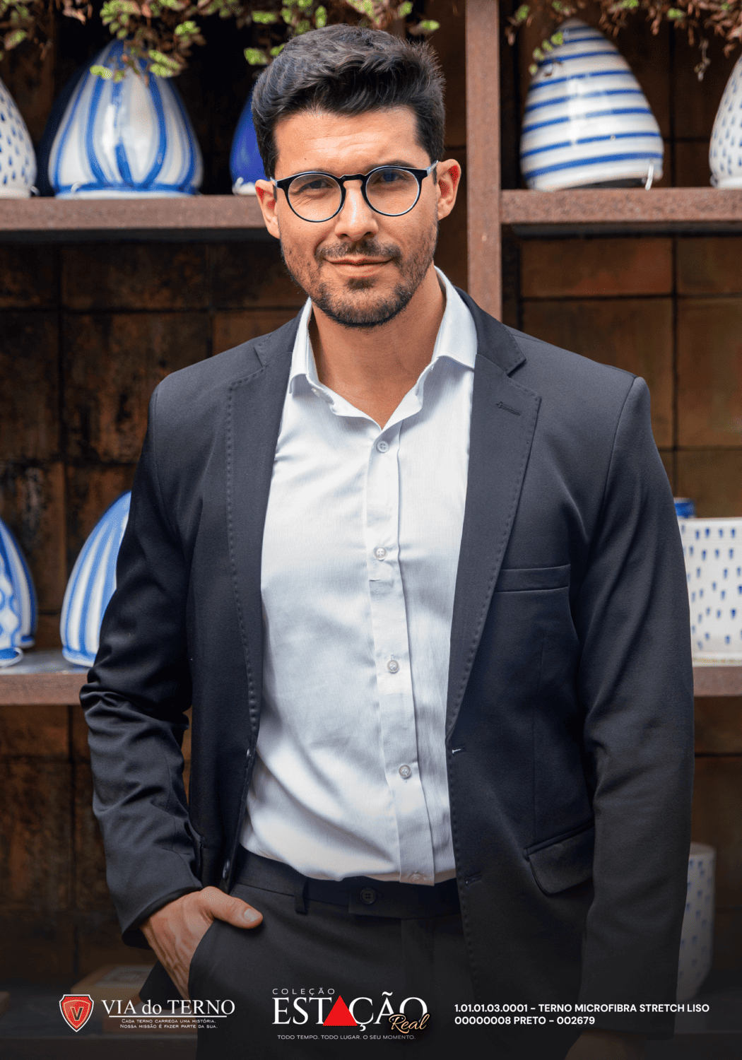 18 terno slim microfibra preto fosco