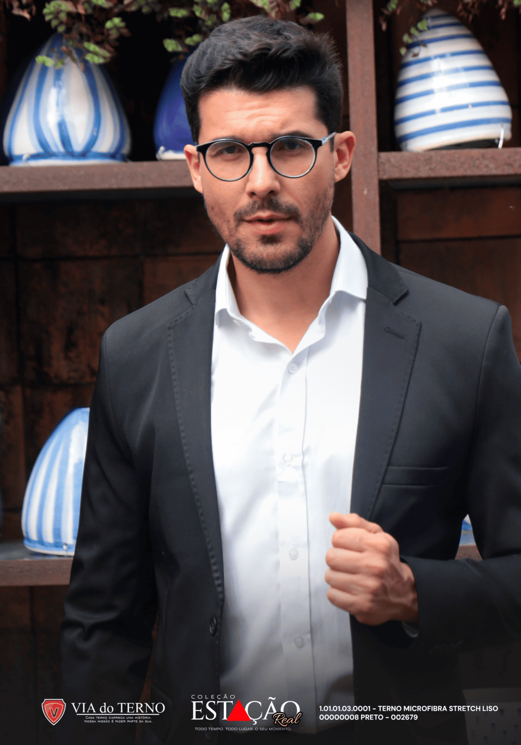 19 terno slim microfibra preto fosco