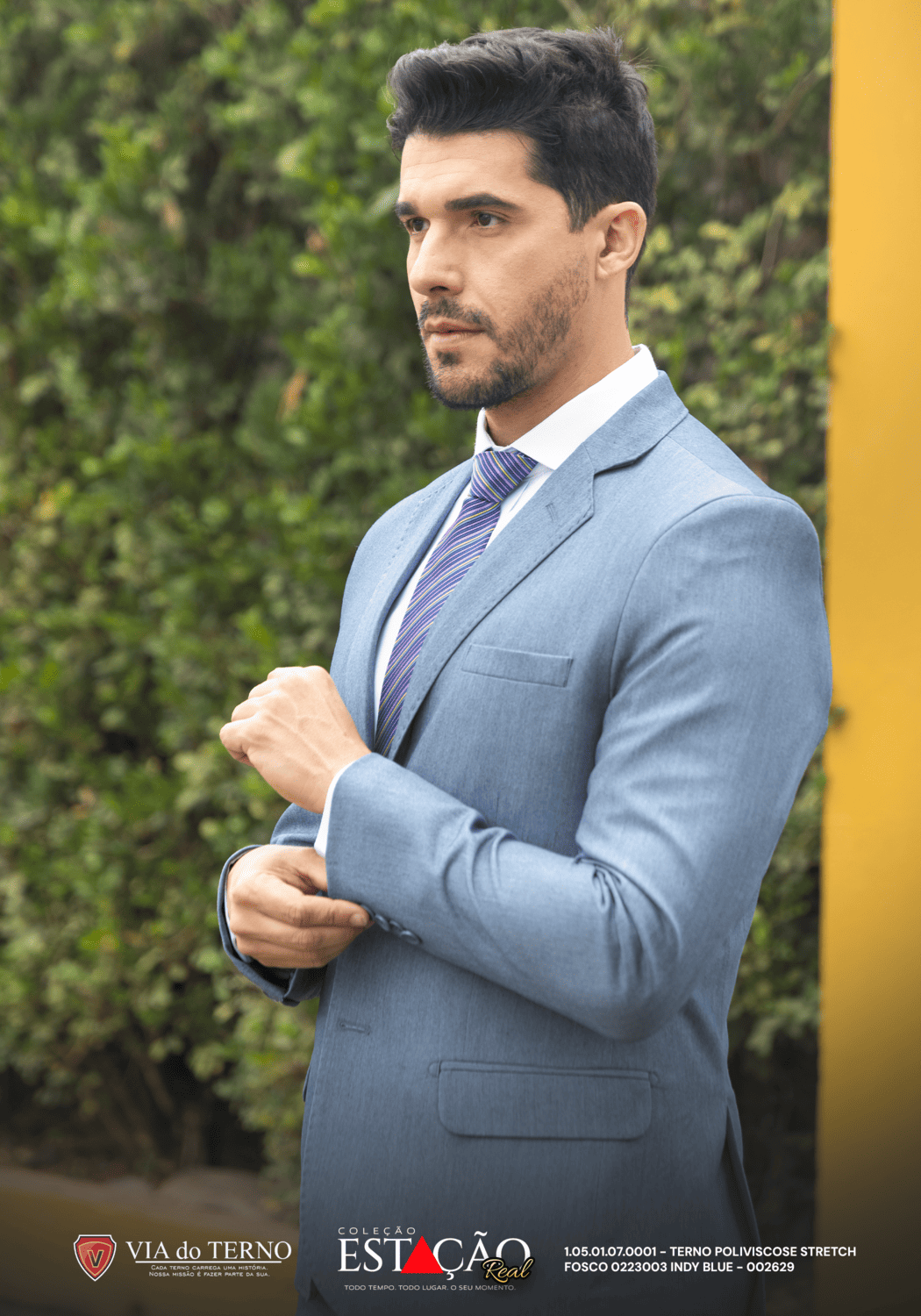 01 terno slim poliviscose indy blue