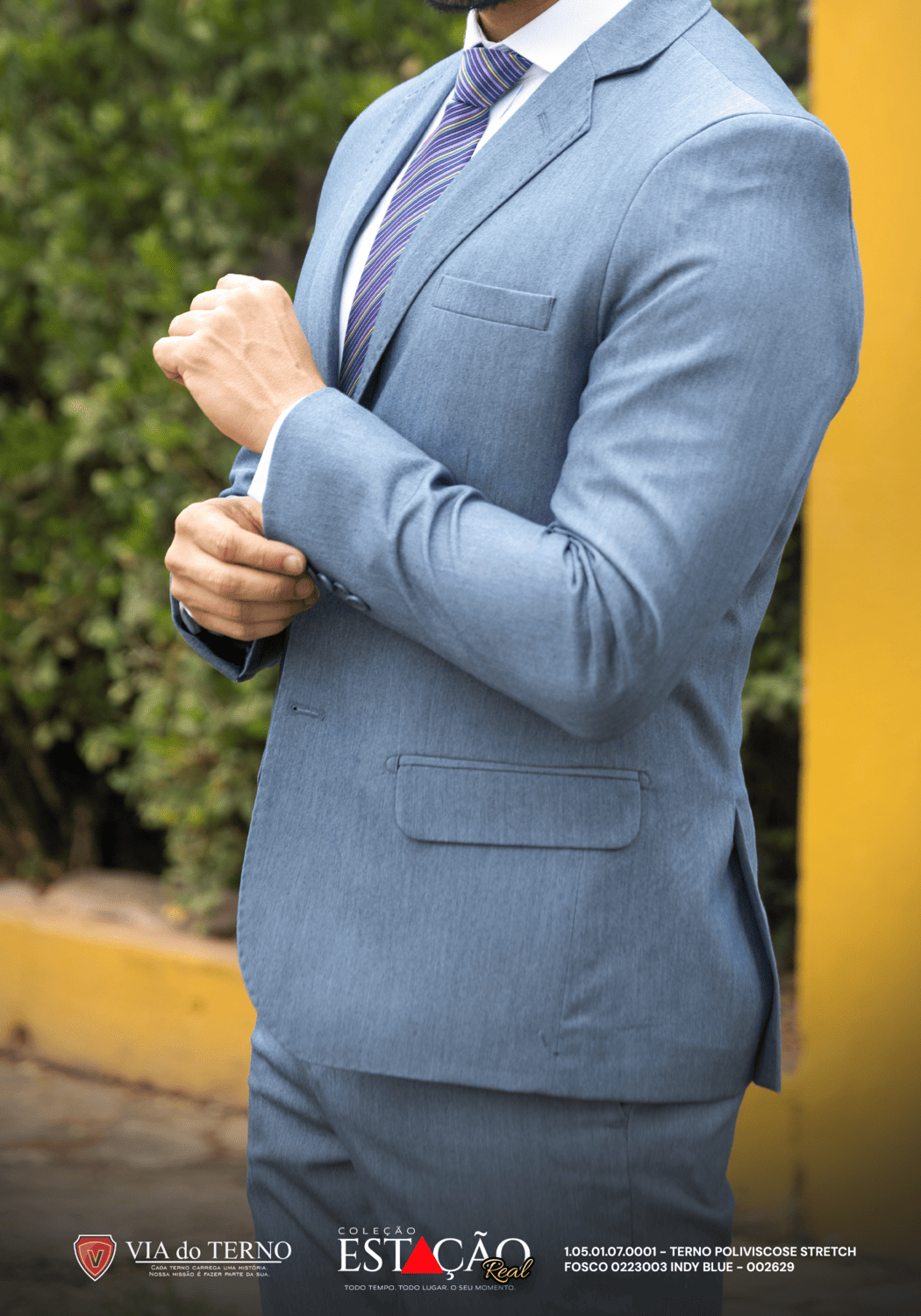 02 terno slim poliviscose indy blue