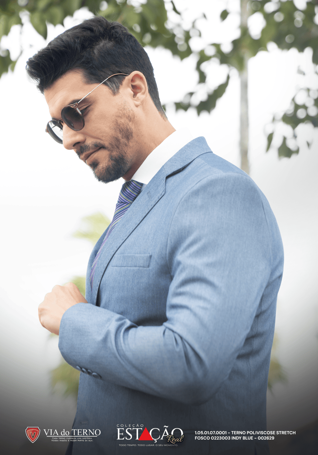 05 terno slim poliviscose indy blue