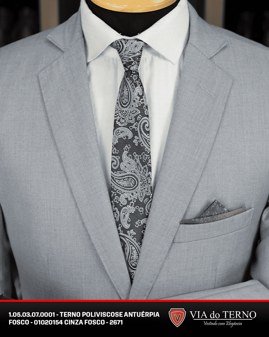 10 terno slim poliviscose silver class