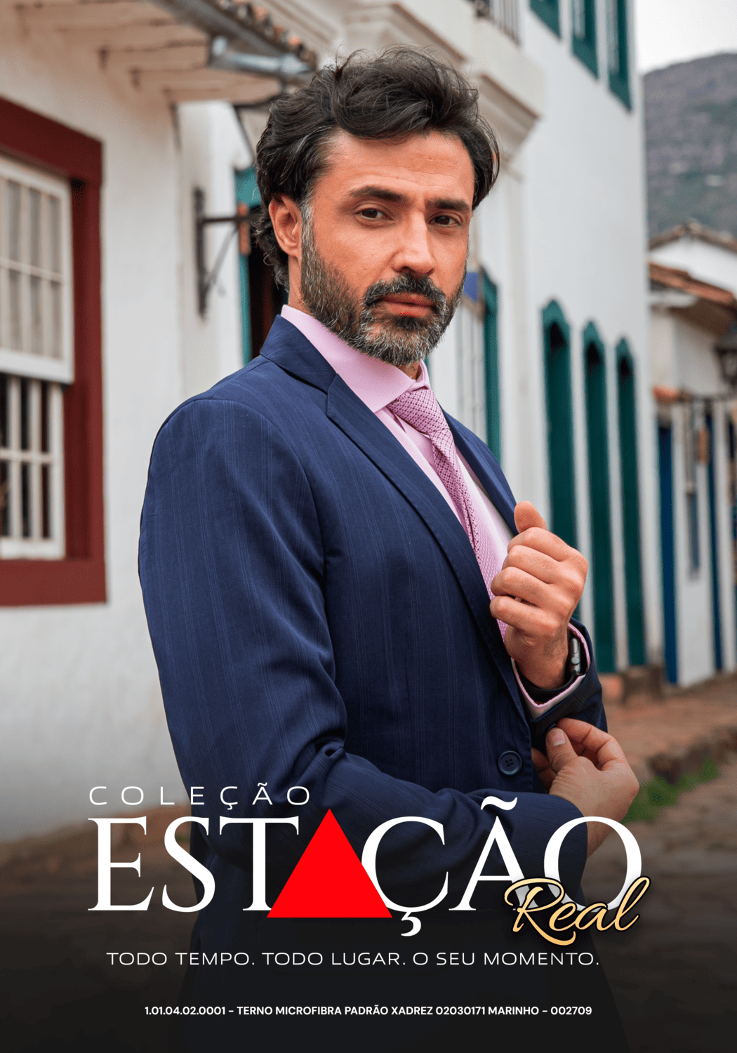 10 terno slim microfibra azul marinho xadrez