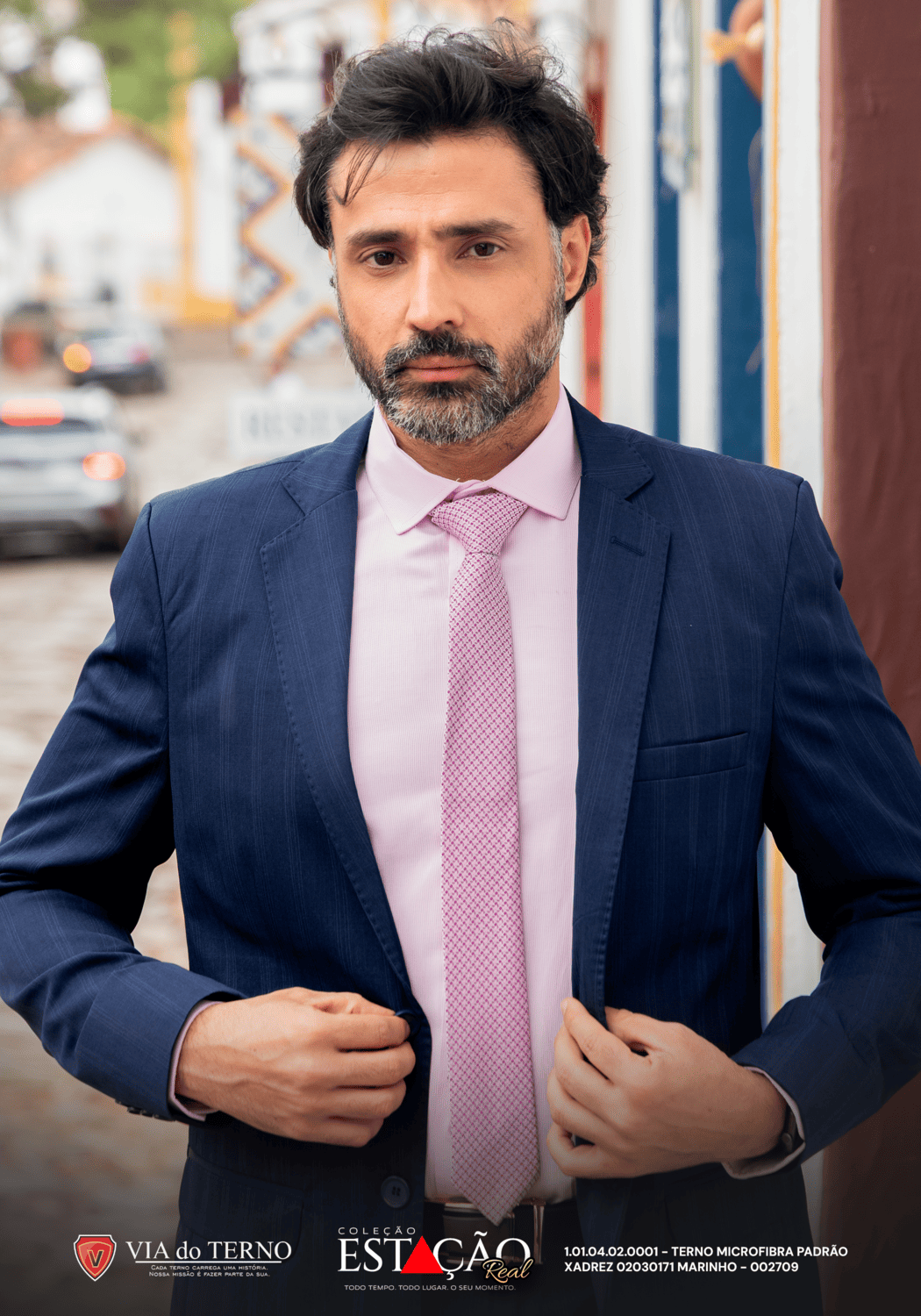 13 terno slim microfibra azul marinho xadrez