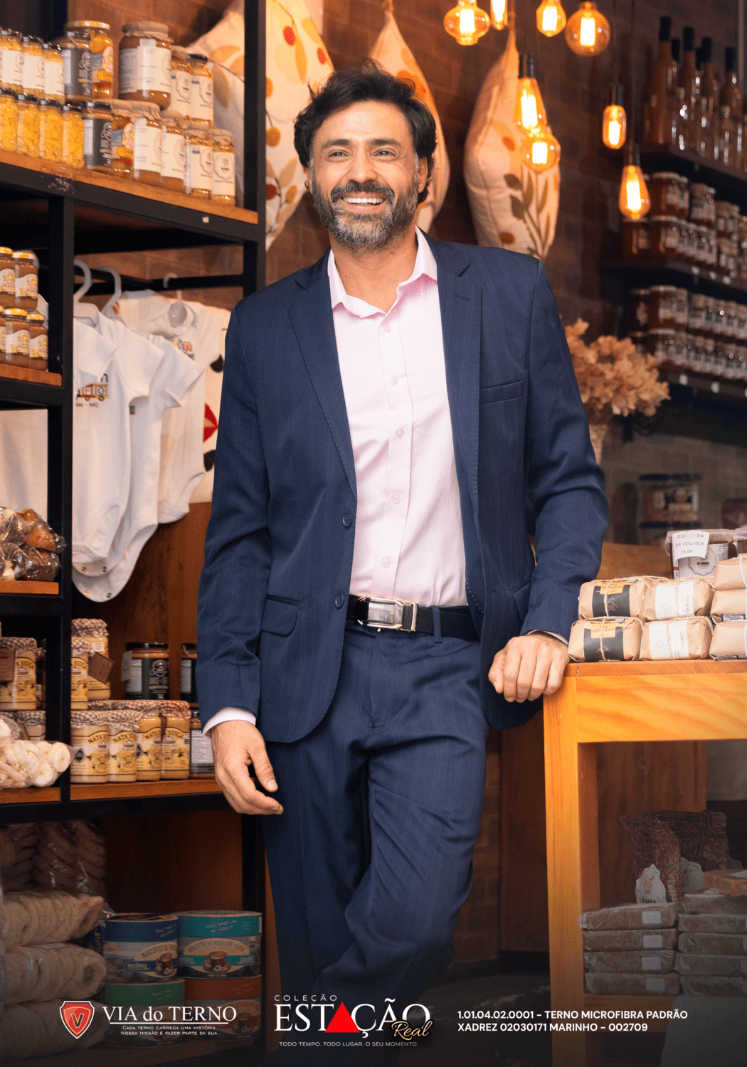 16 terno slim microfibra azul marinho xadrez