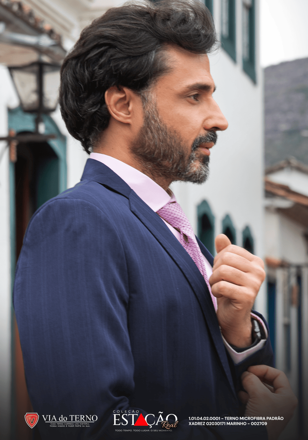 18 terno slim microfibra azul marinho xadrez