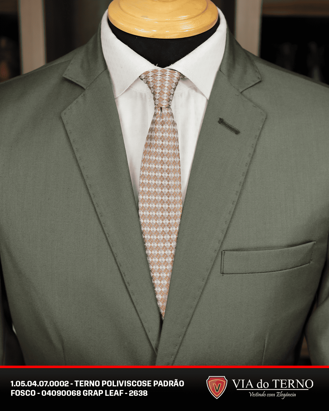 04 terno poliviscose padrao fosco grean leaf grap leaf