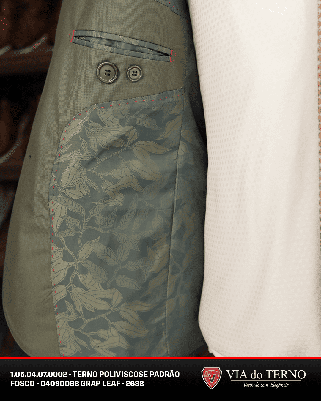 06 terno poliviscose padrao fosco grean leaf grap leaf