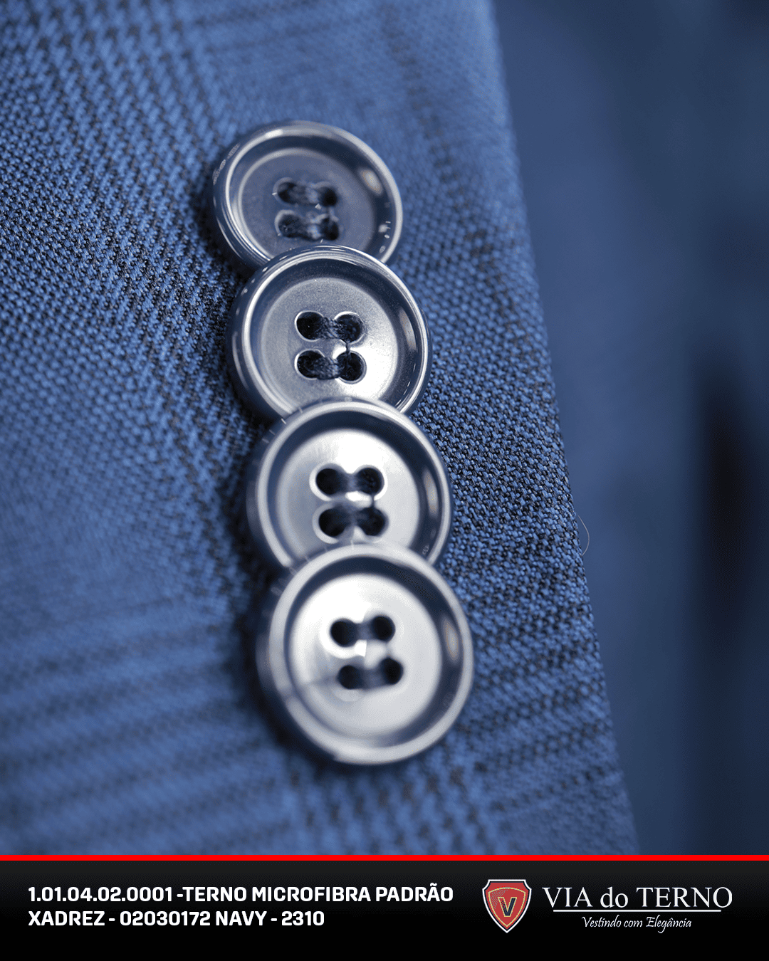 01 terno slim microfibra xadrez azul navy