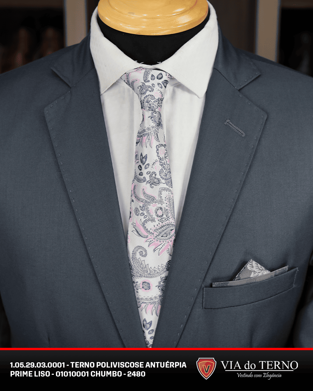 03 terno slim poliviscose chumbo prime