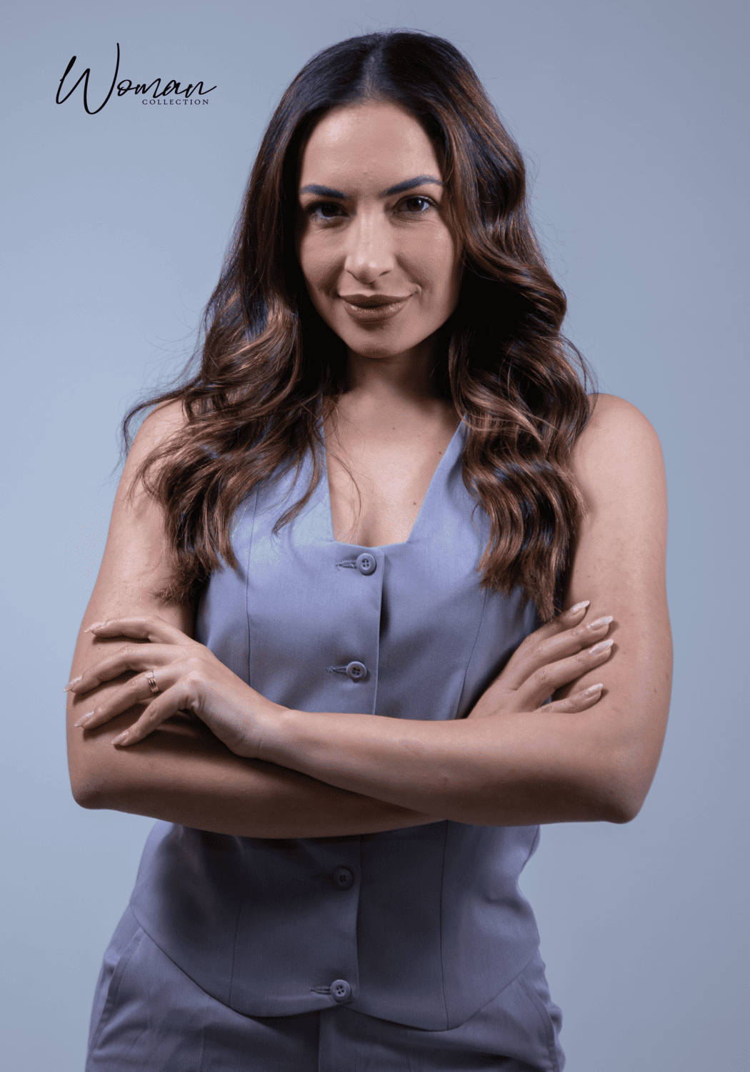 05 colete feminino de alfaiataria cinza fosco colecao cecilia