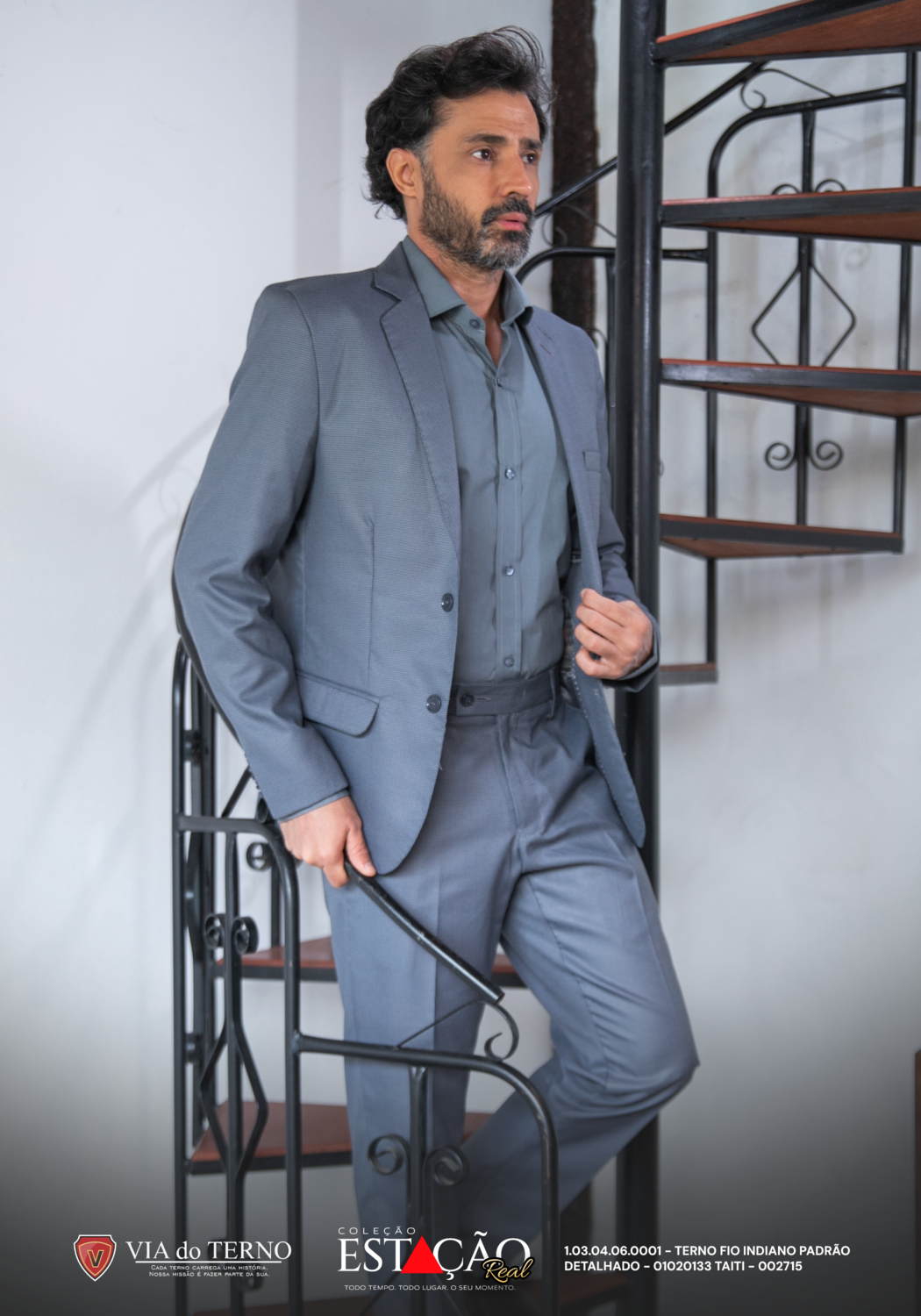 04 terno slim fio indiano chumbo taiti