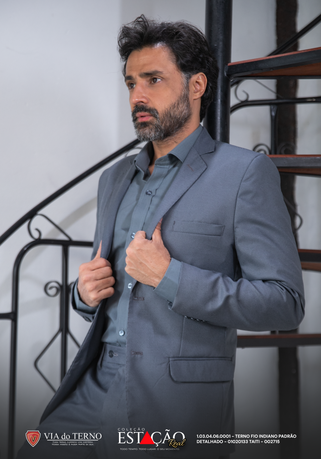 06 terno slim fio indiano chumbo taiti