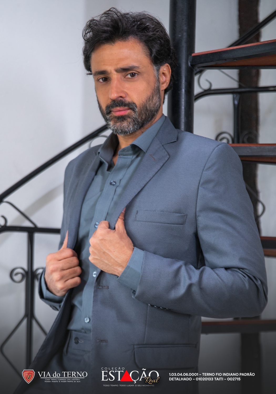 07 terno slim fio indiano chumbo taiti