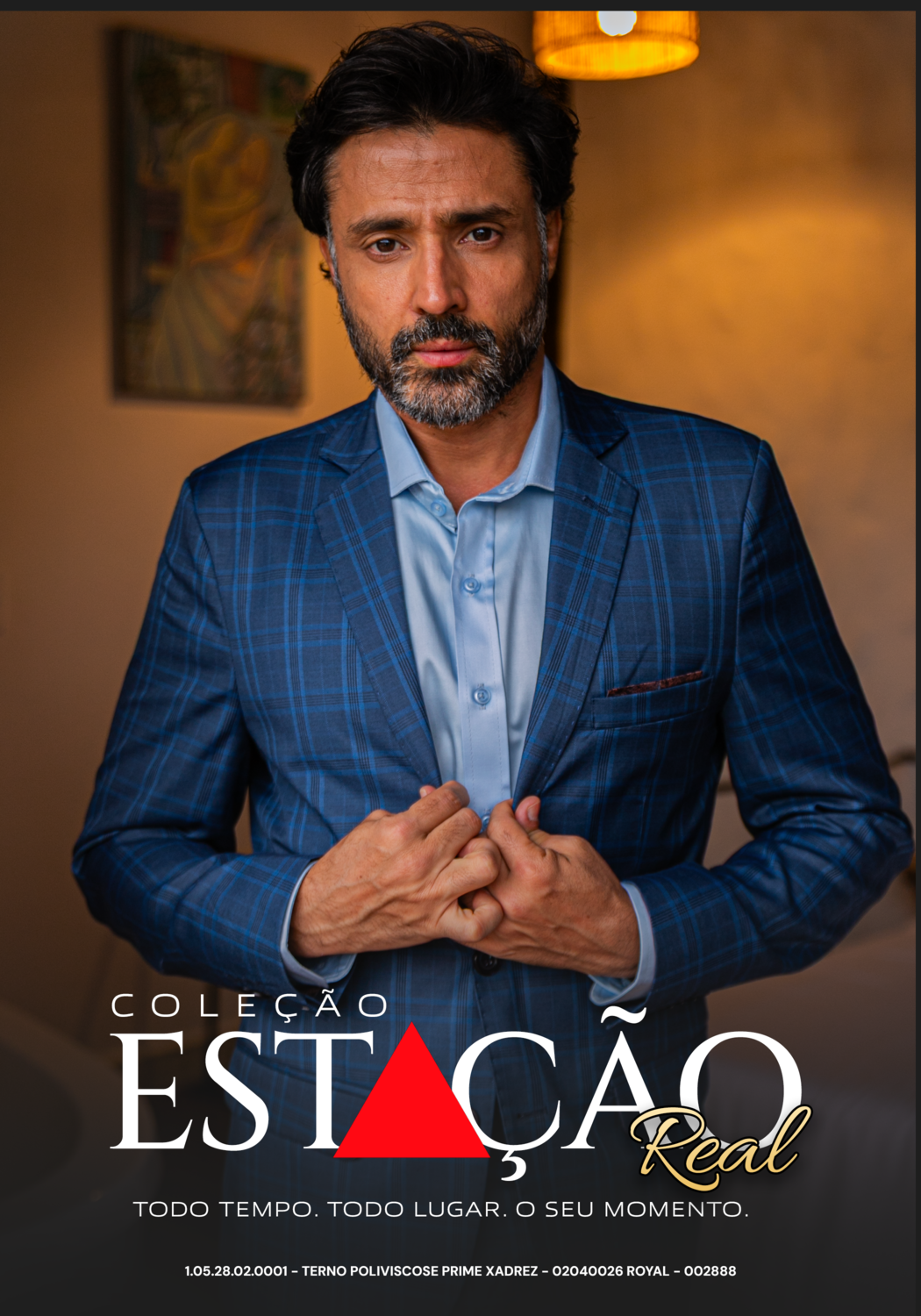 01 terno slim poliviscose xadrez prime