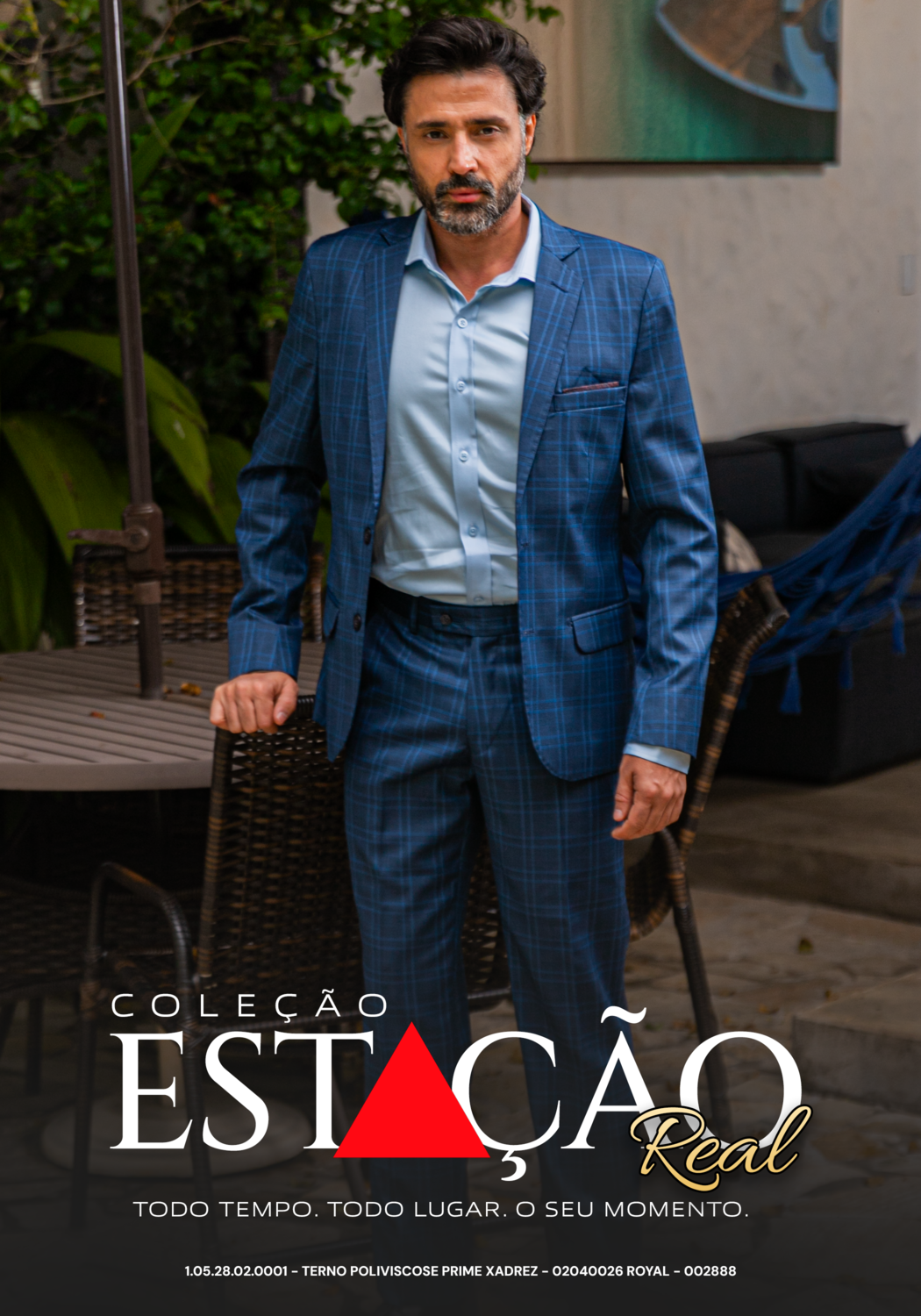 05 terno slim poliviscose xadrez prime