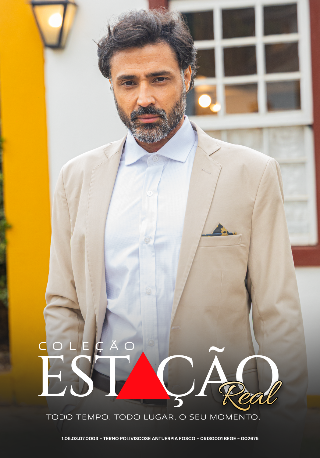 07 terno slim poliviscose bege fosco