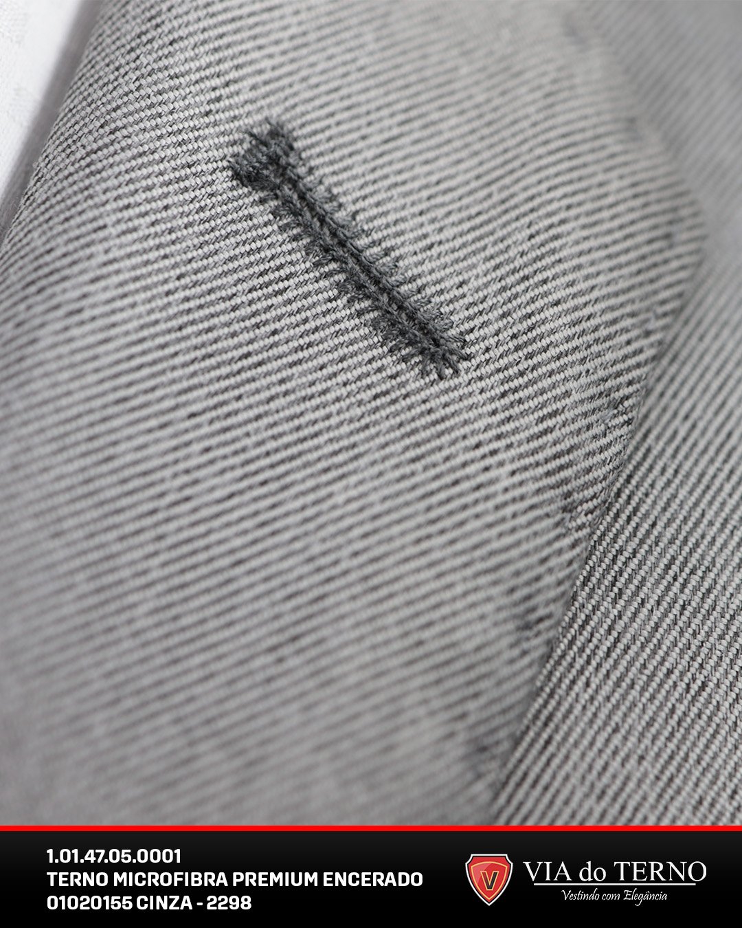 03 terno slim microfibra cinza premium