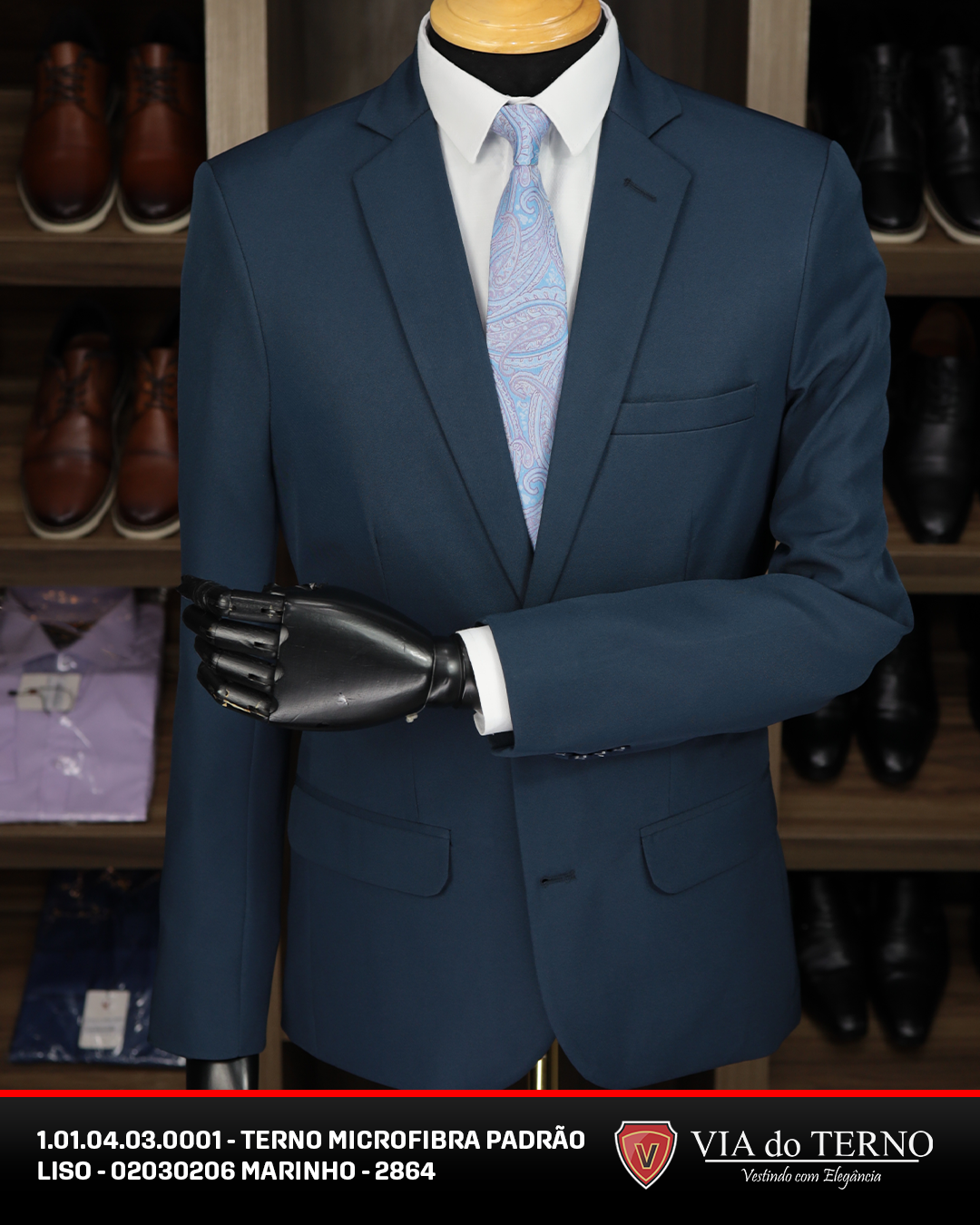 06 terno slim microfibra azul marinho liso
