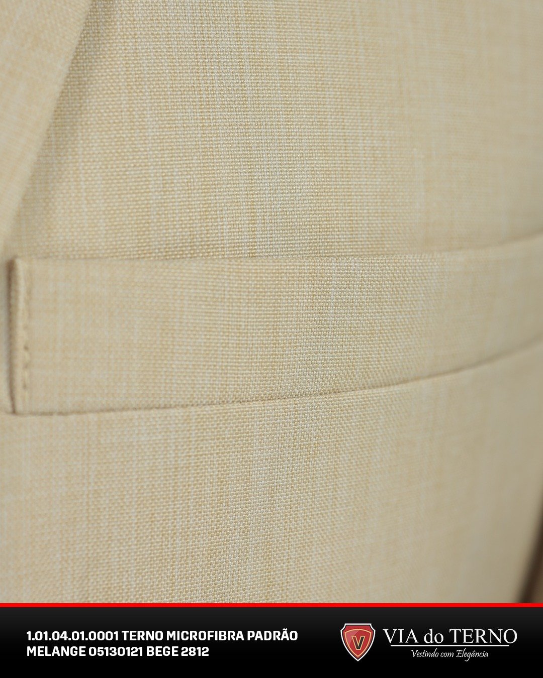 23 terno slim microfibra bege melange