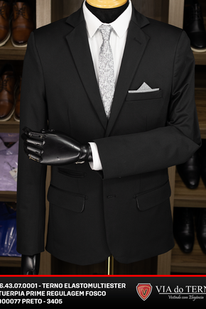 02 terno prime fit elasto multiester preto calca c regulagem