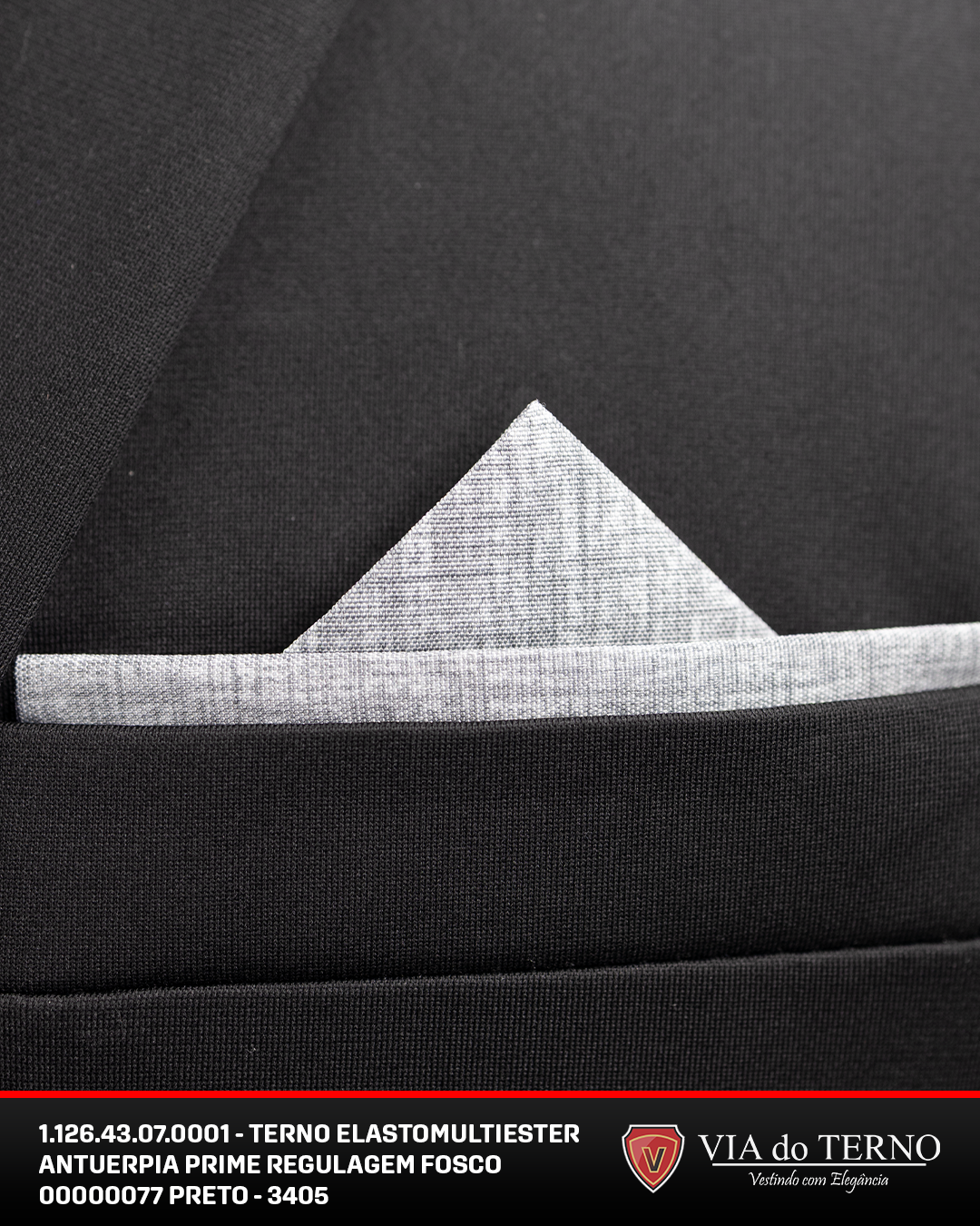 05 terno prime fit elasto multiester preto calca c regulagem