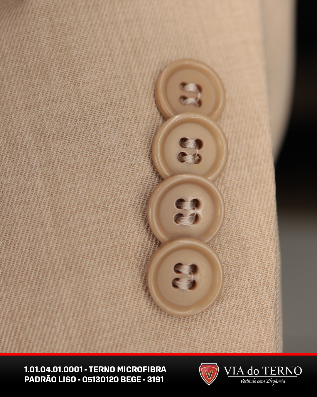 02 terno slim comfort bege microfibra