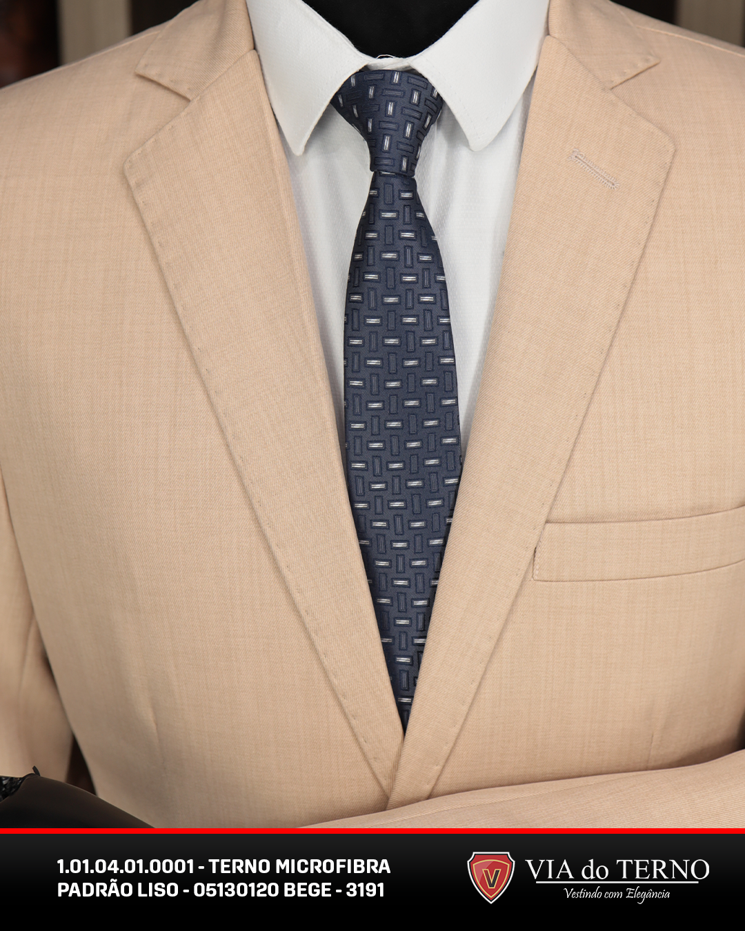 06 terno slim comfort bege microfibra