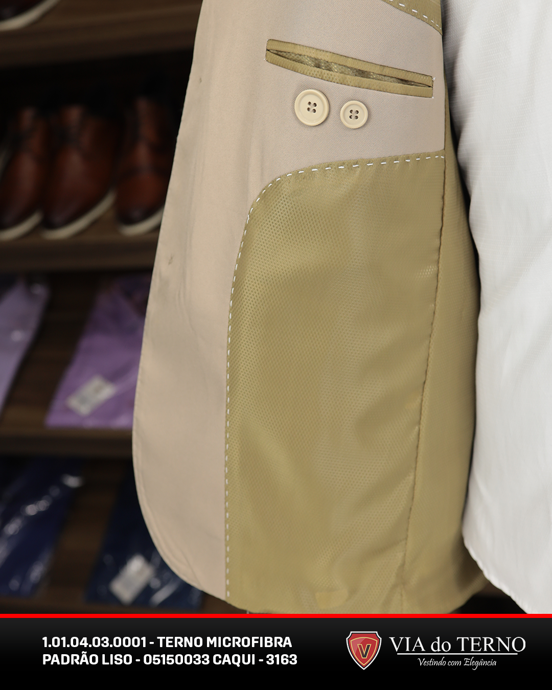 01 terno slim comfort caqui microfibra