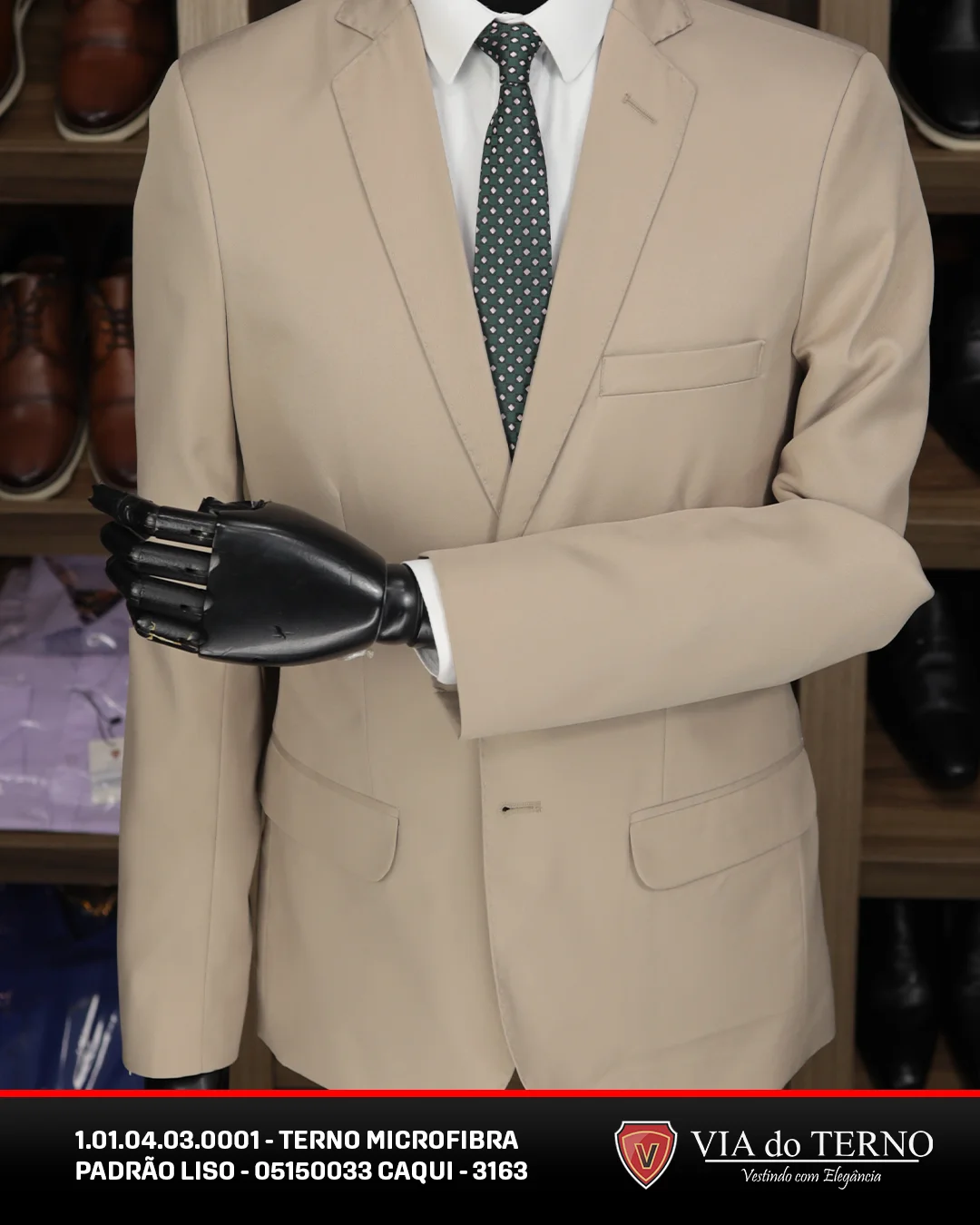 07 terno slim comfort caqui microfibra